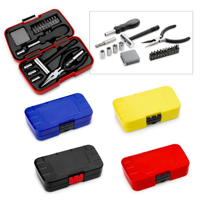 Factory Household 19pcs Hardware Multi Functional Hand Tool Kit Box With Pliers